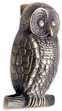 Infinity Decor Battente in ottone massiccio a forma di gufo, finitura in ottone anticato, di alta qualità, per ingresso e porta d'ingresso