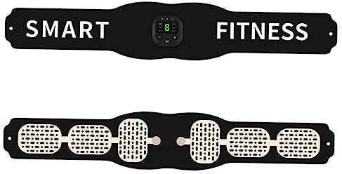Taillengürtel Fitness USB mit Bauchmuskeltraining Lade | Schwarz, PU Leder und Kunstharz, für Heimtraining, Smart Fitnessgerät, Bauch Fett Weg Gerät