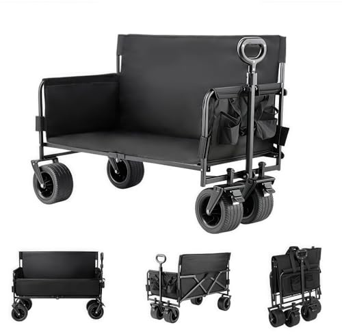 Carrello da Spiaggia Pieghevole Portata 200 kg con Ruote Robuste