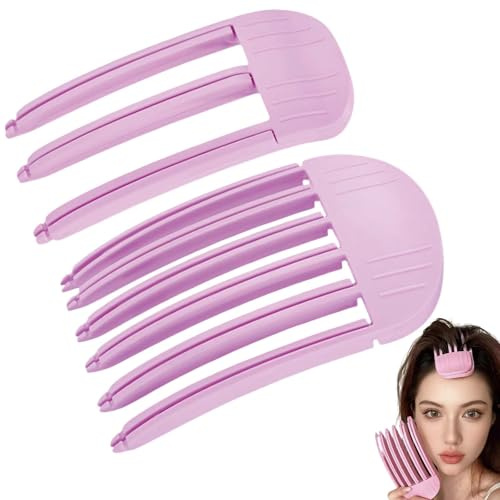 Clip de Volumen para el Cabello, 2 Piezas de Pinzas para la Raíz del Cabello para Dar Volumen, Pinzas Naturales sin Costuras para Peinar, Color Rosa Oscuro