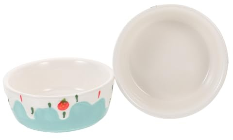 BESTOMZ Ciotola in Ceramica Design Profondo Anti-spruzzo 2 Pezzi per Piccoli Animali per Criceti e Roditori