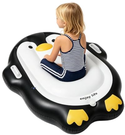 Uppblåsbar bodyboard för barn, pingvin, vattenrutschkana, bärbar med ett handtag