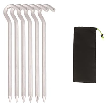 Wiffe 18cm Camping Tent Stake Aluminum Alloy Canopy Stakes Spikes Heavy Duty Tent Peg Wind-proof Lengthened Ground Nails Garden Stakes