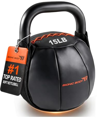Bionic Body by Kim Lyons Soft Kettlebell 15 lb – Ergonomic Handle for Strength, Conditioning, Core & Full-Body Workouts, Home Gym, HIIT & Functional Fitness