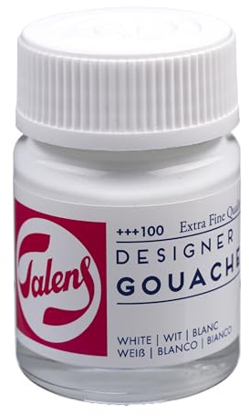 Talens Gouache Extra Fine Quality - 16 ml Weiß 100 - Hochpigmentierte Mattlacke