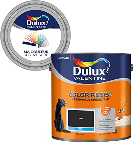 Ma Couleur Sur-Mesure par Dulux Valentine Pintura interior de pared, techos, madera - Paleta senos, pieza para Vivre Mate, negro, 2,5 L