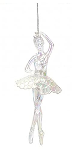 Iridescent Shimmer Elegant Hanging Ballerina Christmas Decoration Iridescent Finish Clear Acrylic Xmas Tree Pendant