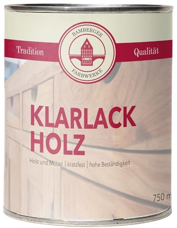 Bamberger Farbwerke Klarlack Holz Holzlack Möbellack farblos (DIN71-3 Kindesicher) - viele Glanzgrade (seidenmatt, 2,5 L)