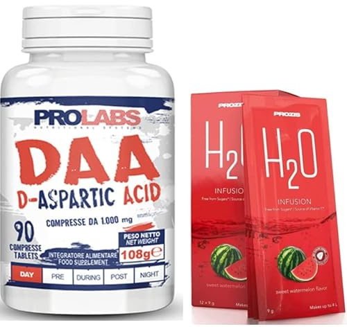 Daa 90 compresse da 1000 mg + H2O Prozis in regalo - acido d aspartico + vitamina B6
