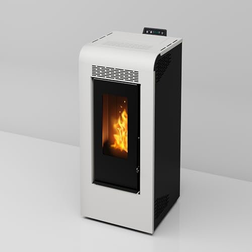Stufa a Pellet Ventilata Canalizzata Giulia 12 Bianca 11,61 KW 4 Stelle 108 m2 riscaldabili (Stufa Canalizzata)