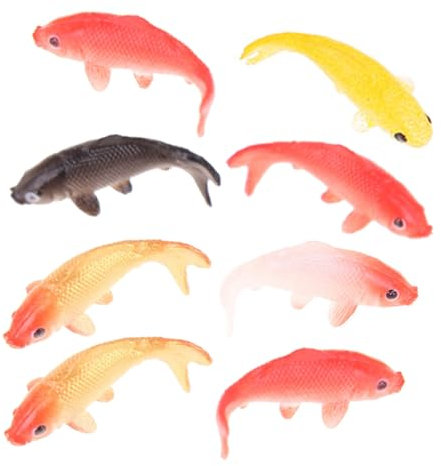 ibasenice 8 Stück Miniatur Koi Fisch Modell Kleine Realistische Kunststoff Fische Puppenhaus Zubehör Mini Dekoration DIY Bastelspaß