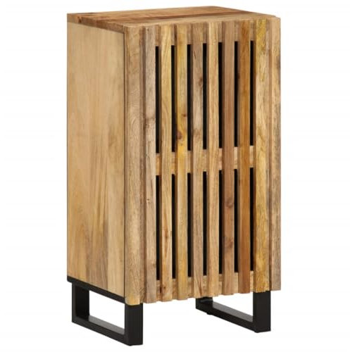 vidaXL Aparador de Madera Maciza de Mango Rugosa 40x34x75 cm, Armario de almacenaje, Mueble aparador, Mueble de almacenaje de Cocina, bufé