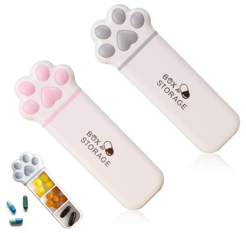 IKOPFLN 2 Pezzi Portapillole Giornaliero, Portapillole Piccolo, Scatola Medicaments Tascabile,Scatole Portapillole Giornaliere,Scatola Portapillole Trasportabile