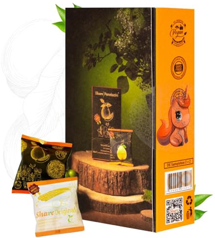 Share Set di 2 scatole originali First Kiss di prugna verde fermentata Jap. Albicocca e 2 x SharePomelozzini sapore delizioso agrodolce, vegano, senza lattosio | ShareSwiss fermented