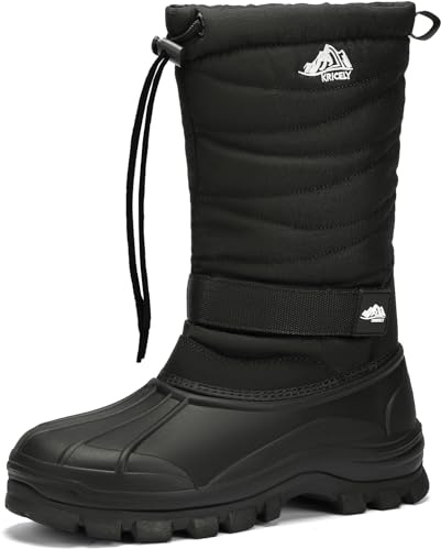Kricely Stivali Uomo Donna Inverno Scarpe da Neve Snow Boots Impermeabili Stivaletti（tutto nero 47）