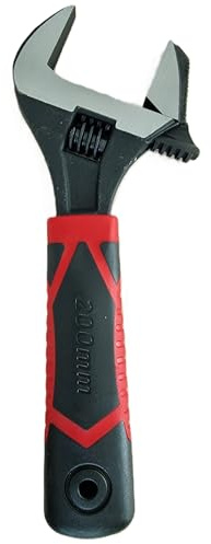 PintoHardware Llave Inglesa Ajustable Boca Ancha Métrica 200mm, Cromo Vanadio Anti Corrosión, Profesional, Mango Ergonómico, Acero de Alta Resistencia, para Trabajo Pesado y Mecánica