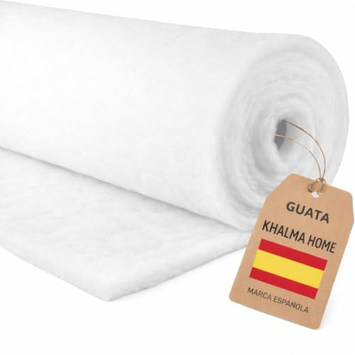 Guata para Acolchar por Metros (180 g/m² – 160 cm Ancho), Relleno de Microfibra Suave y Fino, Ideal para Manualidades, Peluches, Cojines, Almohadas y Edredones.