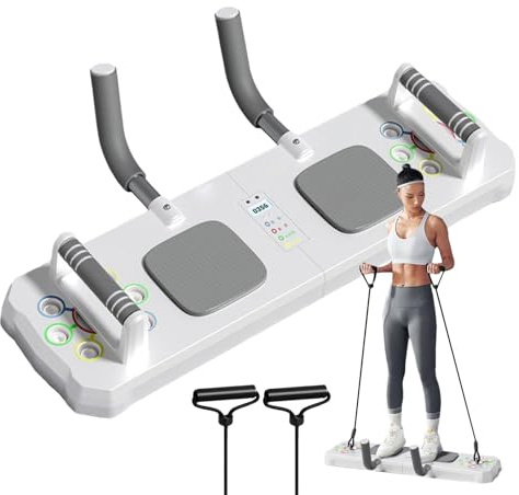Barra de flexiones | Tabla de gimnasio con temporizador | Tabla de flexiones multifunción antideslizante para ejercicio en casa, fitness y entrenamiento de fuerza