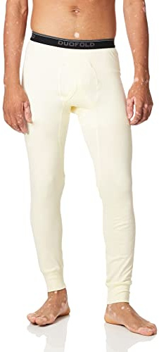Duofold Men's Mid Weight Wicking Thermal Pant, Winter White, Small