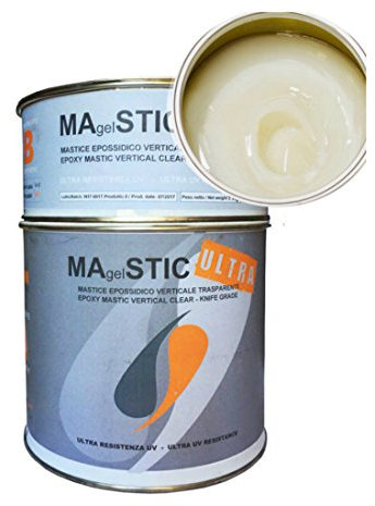 Resin Pro Vertikaler semi transparenter Zweikomponenten-Epoxidkitt zum Verkleben und Verfugen von Marmor, Grantit, Holz, Kacheln