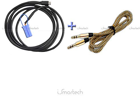 1neiSmartech Cavo Funzione Aux-In Per Autoradio Delphi Bosch Auto Compatibile con Fiat 500 Grande Punto Evo Panda Lancia Y Alfa 147 Con Jack Femmina E Ponticello + Cavo Nylon