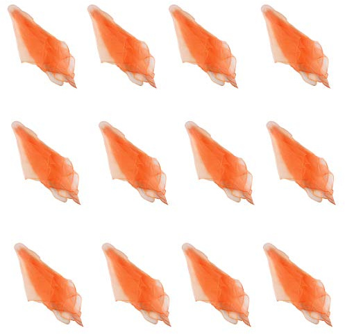 Larcele 12 st fyrkantig dans jonglering halsdukar för barn flickor festaktiviteter tillbehör dekoration WDSJ-02 (orange)
