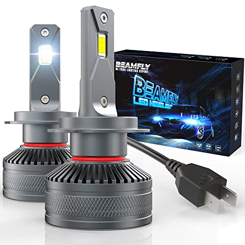 Bombillas H7 LED 18000LM, BEAMFLY Lampara Faros Delanteros Coche 12V 110W 6000K Luces Blancas