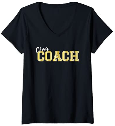 Femme Cheer Coach Cheerleading Cheerleader Coach T-Shirt avec Col en V