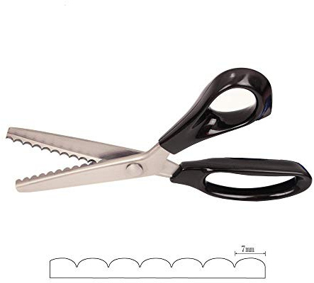 Forbici dentellate con bordo zigrinato, forbici per parrucchiere in acciaio inossidabile, forbici da taglio a zig-zag, forbici da taglio a zig-zag, decorazione in tessuto forbici artigianali con