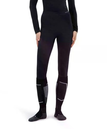 FALKE Women's Wool Tech. Long Tights Base Layer Bottom, Thermal Breathable Quick Dry, Black (Black 3000), M, 1 Piece