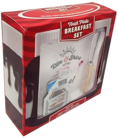 Toast Plate Breakfast Set Includes Toast Plate, Hazelnut Spread & Spreading Knife Ideal for Morning Gift Set