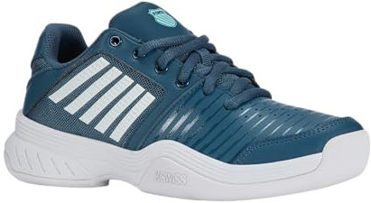 K-Swiss Unisex Kinder Court Express Carpet Tennis Shoe, Indian Teal White Aqua Splash, 33 EU