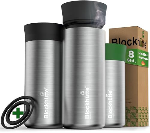 Blockhütte Coffee Cup Travel Mug 354ml | Stainless Steel Thermal Cup for hot Drinks up to 8h | Travel Coffee Mug Leakproof | Thermal Flask Dishwasher Safe | Insulated Tea Flask BPA Free