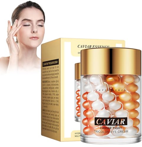 Caviar Firming Eye Cream – Anti-Aging Augencreme Mit Kaviar-Extrakt Reduziert Falten, Fältchen, Tränensäcke & Dunkle Augenringe – Straffende Und Pflegende Augencreme Für Frauen Und Männer