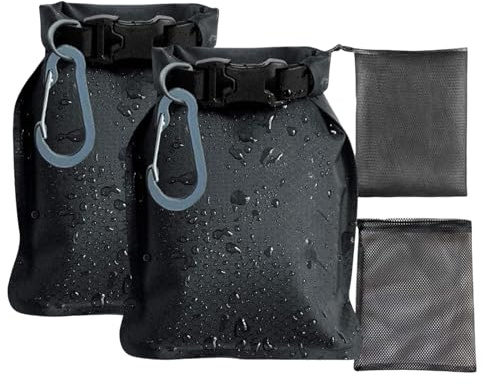 Regerly Lot de 2 sacs à savon de voyage, sac à savon étanche multifonction étanche et anti-fuite avec sac en filet en mousse et crochet pour voyage, camping, extérieur