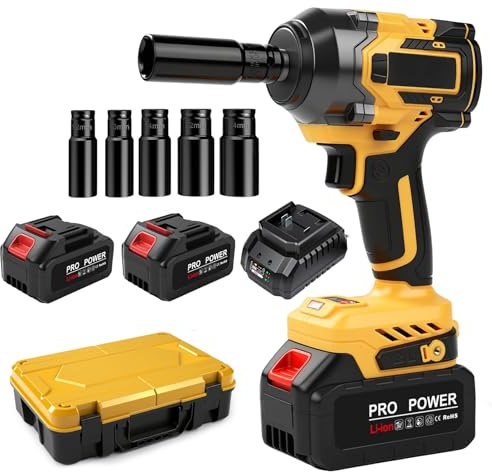 Uadme Avvitatore a Impulsi a Batteria 21V 2900 RPM, 650 Nm Brushless Avvitatore a Percussione con Caricatore Rapido, 5 Velocità + Luce LED, 2 x 4,0Ah Batteria, 12/13/14/17/19/22/24mm Bussole