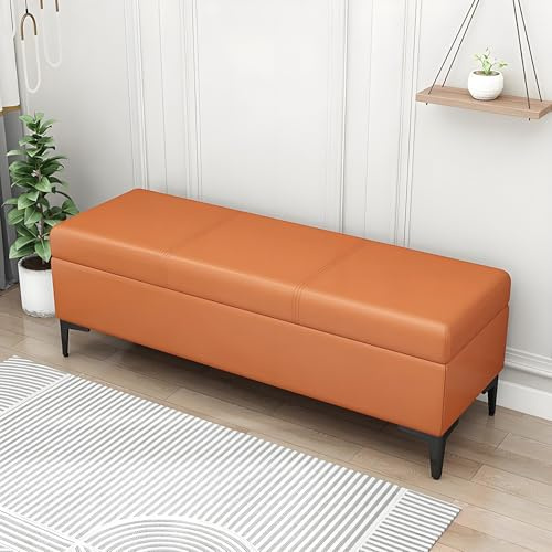 Panca ottomana con contenitore, panca imbottita con seduta per ingresso e camera da letto, soluzione funzionale ed elegante per soggiorno