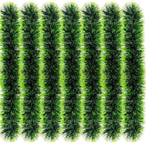 Saserner 39.4 Feet Christmas Tinsel Garland, Shiny Christmas Tree Tinsel Garland, Hanging Decorations for Indoor Outdoor Wedding Xmas Party (Dark Green)
