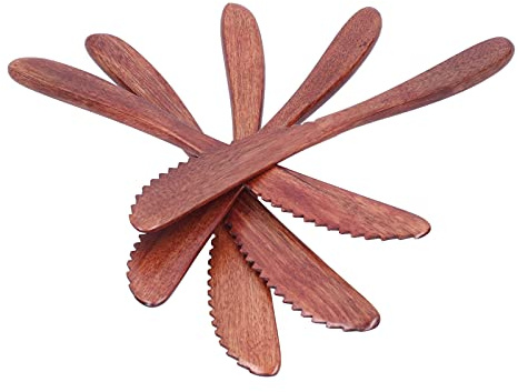 Tnfeeon Cuchillo de Cena de Madera, Cuchillo para Pastel de Madera Pulida Phoebe, Cubiertos Multiusos para el Hogar, Cocina y Restaurante