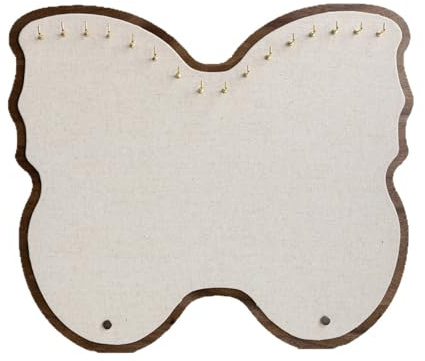 NUEAYMS Soporte de madera hecho a mano, diseño de mariposa, tabla de lino para organizar collares, pulseras, pañuelos, joyas, etc
