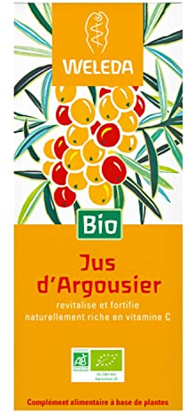 WELEDA Bio Sanddorn-Ursaft, Vitamin C Quelle zur Stärkung des Immunsystems, vitalisiert gegen Müdigkeit & Erschöpfung, Sanddornsaft ohne Zuckerzusatz (1 x 250 ml)