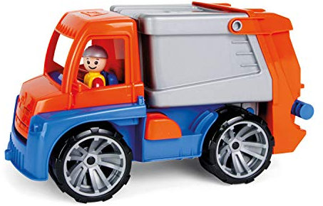 Lena SIMM Spielwaren LENA4416 Fahrzeuge mit Funktion, Blau, Silber, Müllwagen