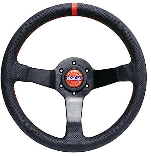 Sparco Volante Sportivo Universale 'R330 Champion Dish' - Pelle Nero - Diametro 330mm