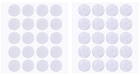 Pangda 200 Pezzi 2 cm Diametro Autoadesivo Gancio e Ciclo Rotondo Adesivo (Bianco)