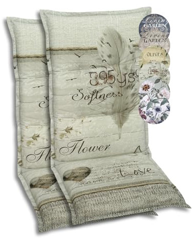 GO-DE Hochlehnerauflage, (L/B): ca. 120x50 cm 2 Auflagen, hellgrau, Taupe, Stone