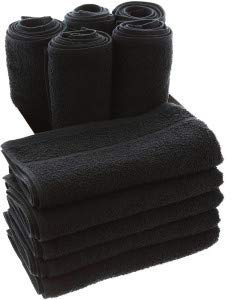 aztex Friseurhandtücher, Salonhandtücher, Handtücher, 50 x 85 cm - Schwarz (10er Pack)