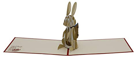 Påskhare, påsk, påskägg, påskgåva, glad påsk, 3D-vikbart kort, pop-up-kort, gratulationskort, presentkort.