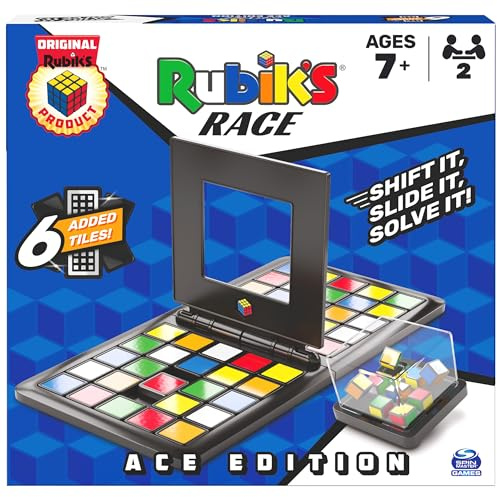 Rubik's Race, Ace Edition Classic Fast-Paced Puzzle Strategy Sequence Two Player Brettspiel, für Kinder & Erwachsene ab 8 Jahren, Amazon Exclusive
