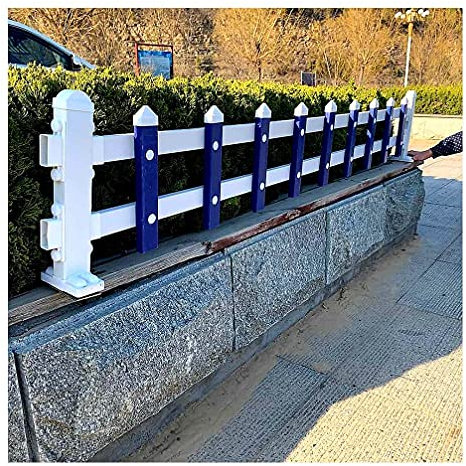 MERAXI Recinzione del Giardino del Patio PVC, Schermata per Esterni Bordatura paesaggistica Prato Steccato Recinzione Bordo Decorativo Ornamentale per Pannelli del Percorso Aiuola,Blue,200x60cm