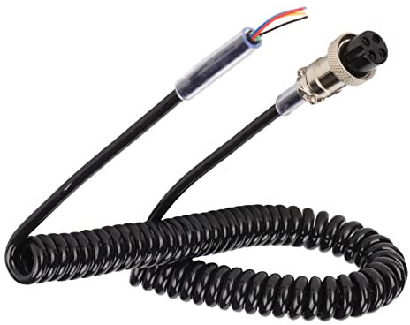 Cavo per Microfono Radio a 4 Pin per Radio Ham Cb, Spina per Microfono Femmina a 4 Pin Microfono a Mano Cavo a Molla a Spirale Cavo per Microfono Cavo con Connettore per Testa